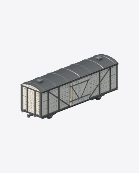 Low Poly Western Boxcar - Model