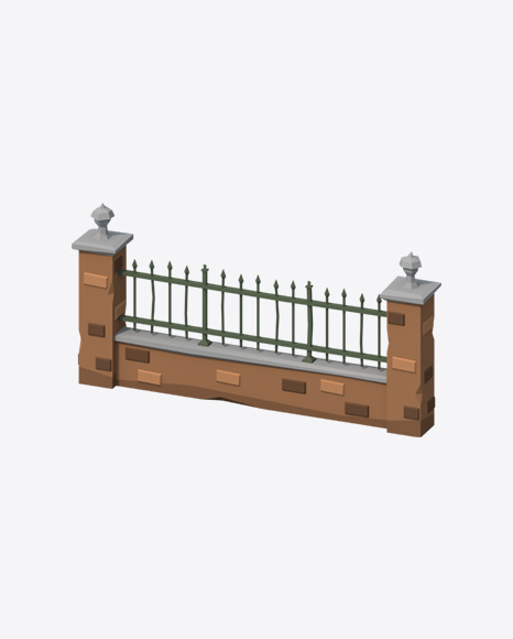 Low Poly Fence - Spikes