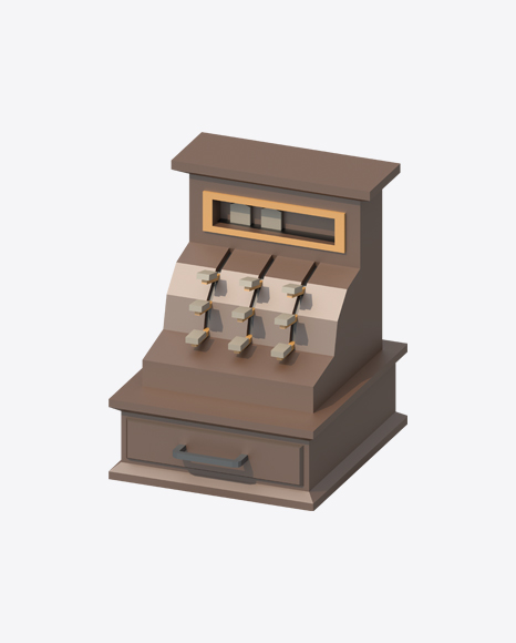 Low Poly Old Cash Registers - Cash