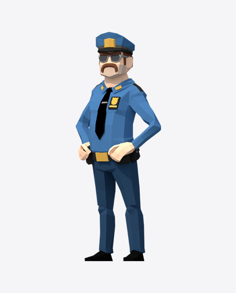 Low Poly Policeman - Badge