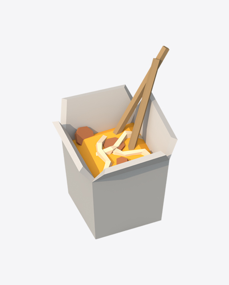 Low Poly Box of Noodles - Soba