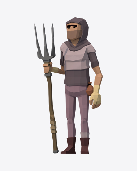 Low Poly Peasant - Field