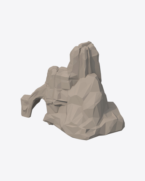 Low Poly Rock - Snow