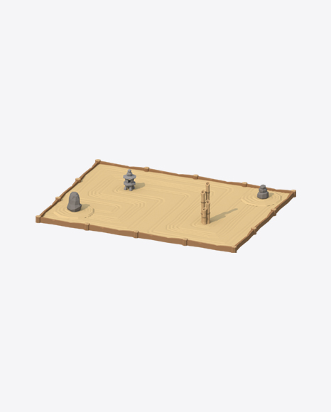 Low Poly Sand Garden - Meditation