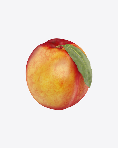 Nectarine with Leaf - Fuzzless peach