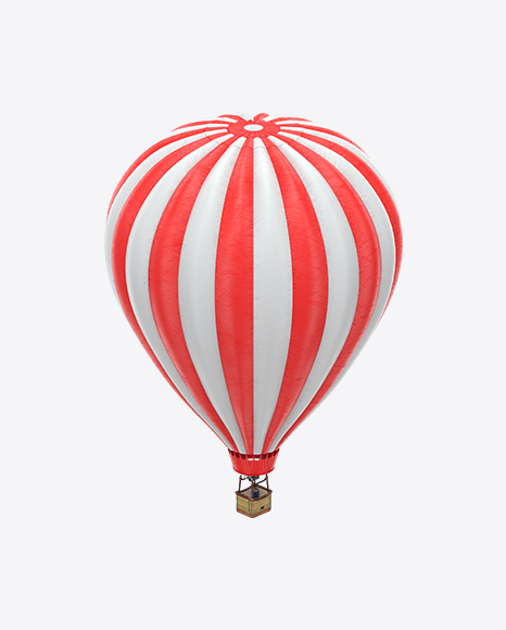 Red Striped Hot Air Balloon - Basket