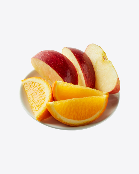 Apple and Orange Slices in Bowl - Ceramic