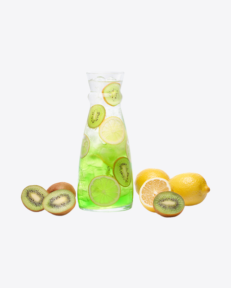 Kiwi Fruit Lemonade Glass Decanter - Clear