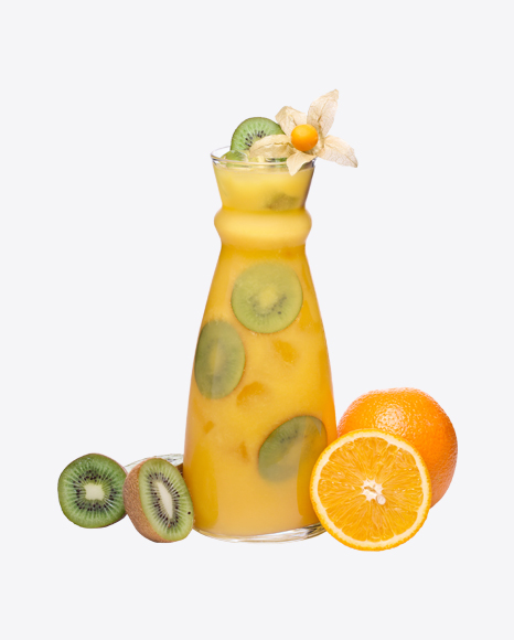 Cold Kiwi Orange Lemonade Glass Decanter - Condensed