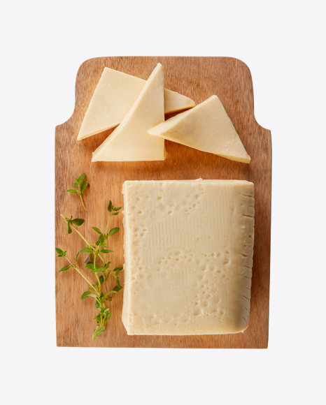 Cheese Slices on Wooden Plate - Plate