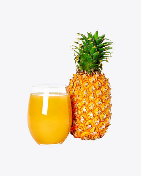 Pineapple w Juice Glass - Juice