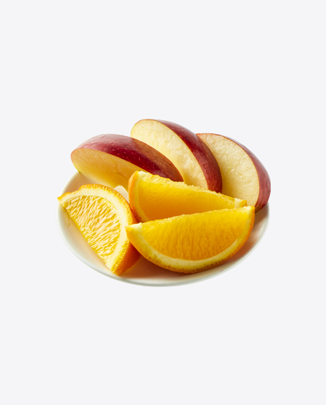 Apple & Orange Slices in Plate - Plate