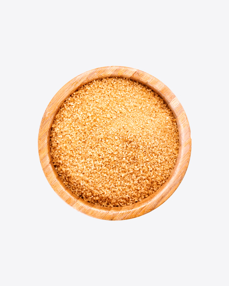 Cane Sugar in Wooden Bowl - Brown