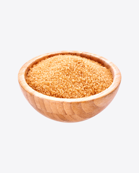 Cane Sugar in Wooden Bowl - Brown