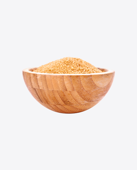 Cane Sugar in Wooden Bowl - Brown