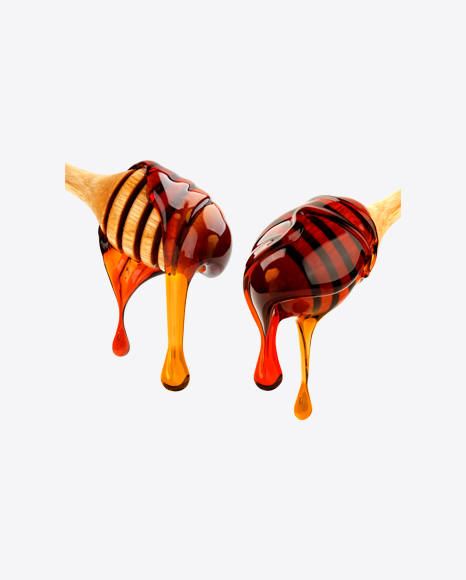 Wooden Dippers w Honey - Honey