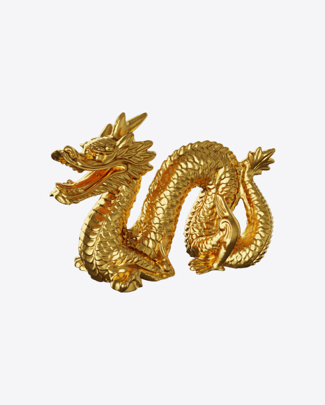 Golden Dragon Sculpture - Dragon