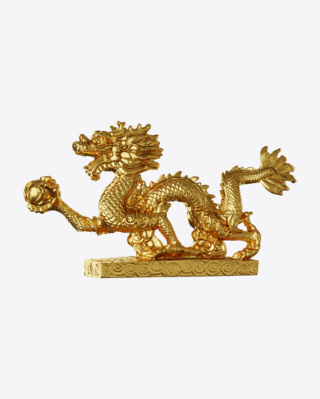 Golden Dragon Sculpture - Dragon